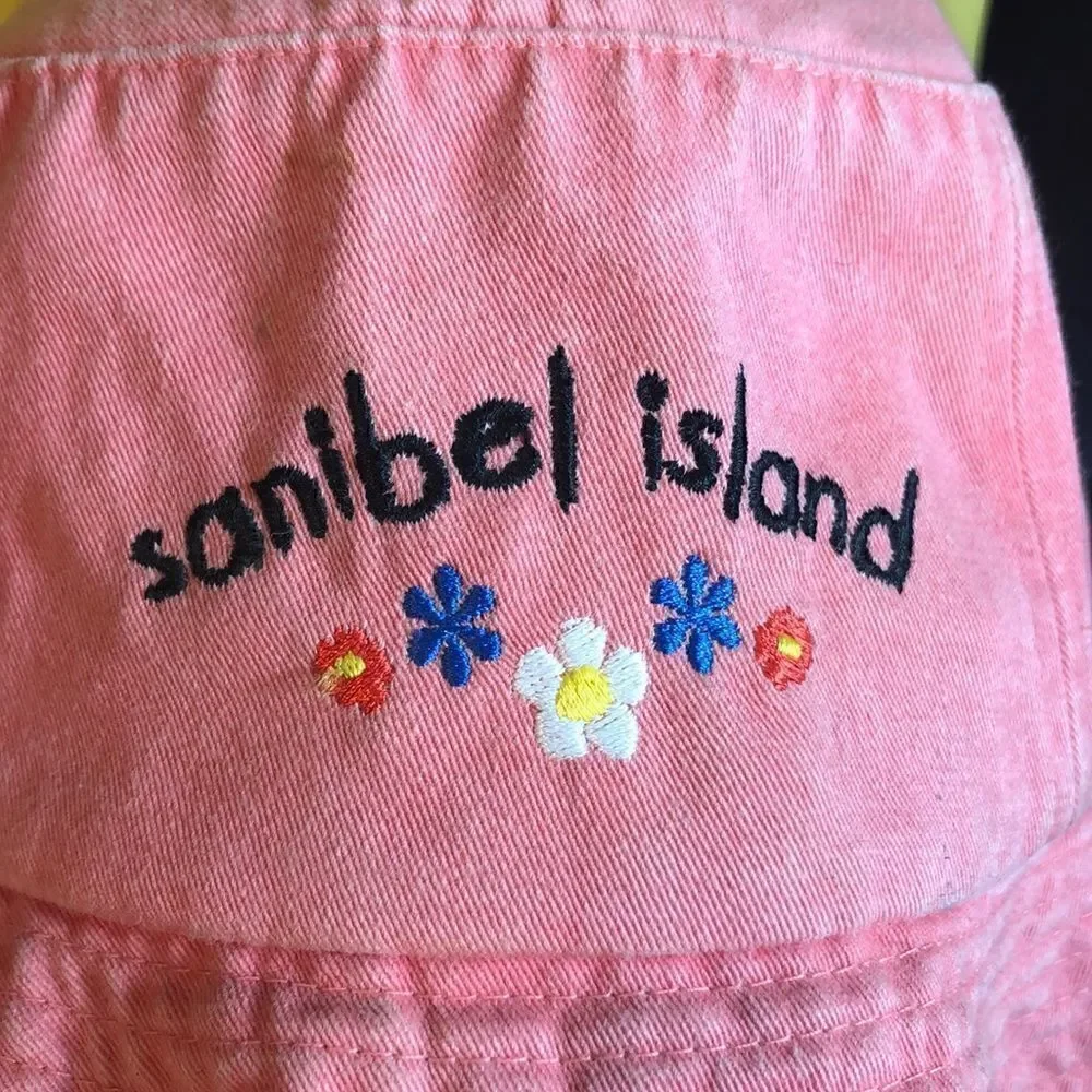 Sanibel Island coral bucket hat-size large